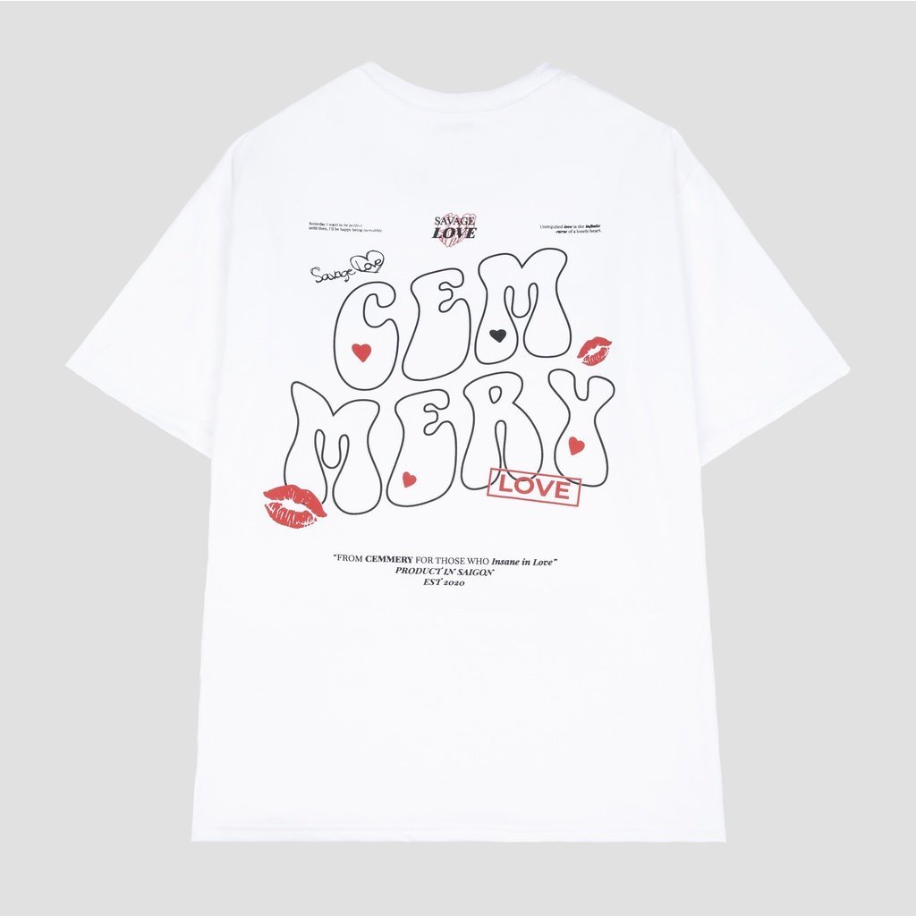 Áo Thun LocalBrand Cemmery " LUV TEE " White Lisa Offical ( V432)