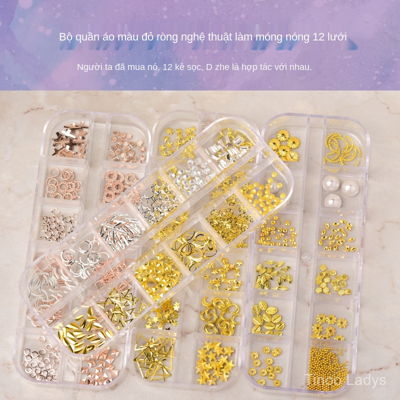 Hộp 12 Ngăn Phụ Kiện Trang Trí Móng Tay Độc Đáo