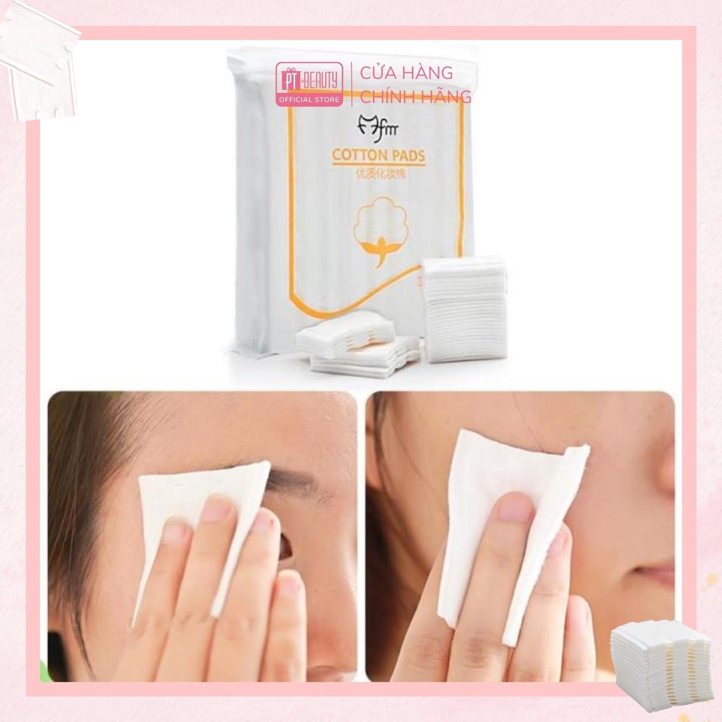 Bông Tẩy Trang Cotton Pads 222 Miếng không xơ, mềm mịn, siêu thấm hút