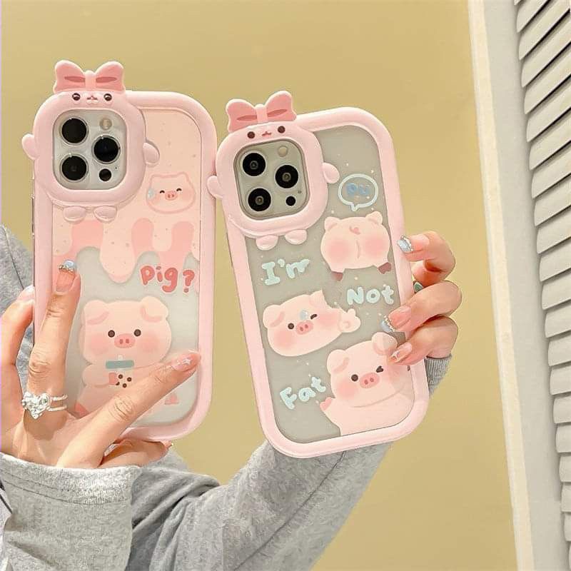 Ốp Điện Thoại Trong Suốt In Hình Heo Hoạt Hình Cho Iphone 13 12 11 12 Promax x xs xr ggcd