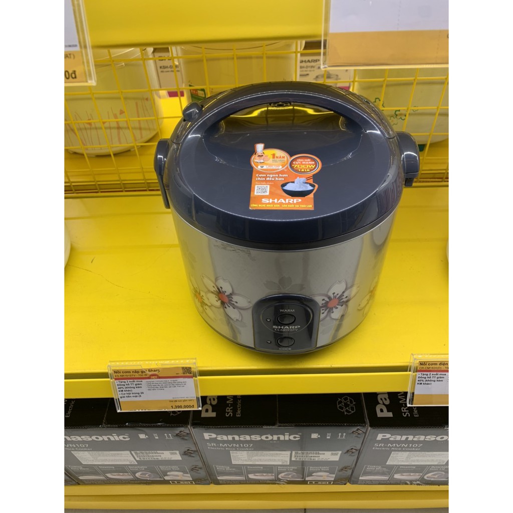 MỚI 100%-Nồi cơm điện Sharp 1.8 lít KS-191STV sản xuất tại Thái Lan 100% chính hãng chất lượng tốt.
