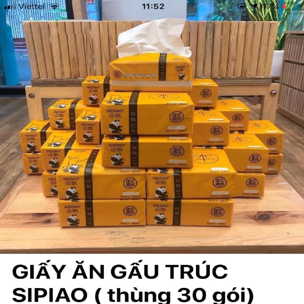 1 GÓI 300 TỜ GIẤY ĂN GẤU TRÚC CỠ NHỎ SIÊU DAI