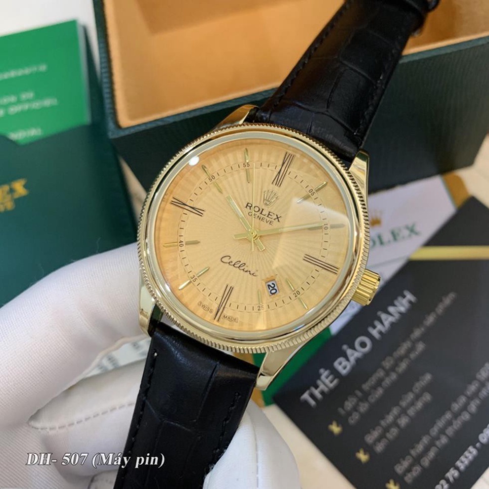 Đồng hồ nam RoLex máy pin mặt tròn dây da cao cấp có bảo hành DH507 - Shop115 | BigBuy360 - bigbuy360.vn