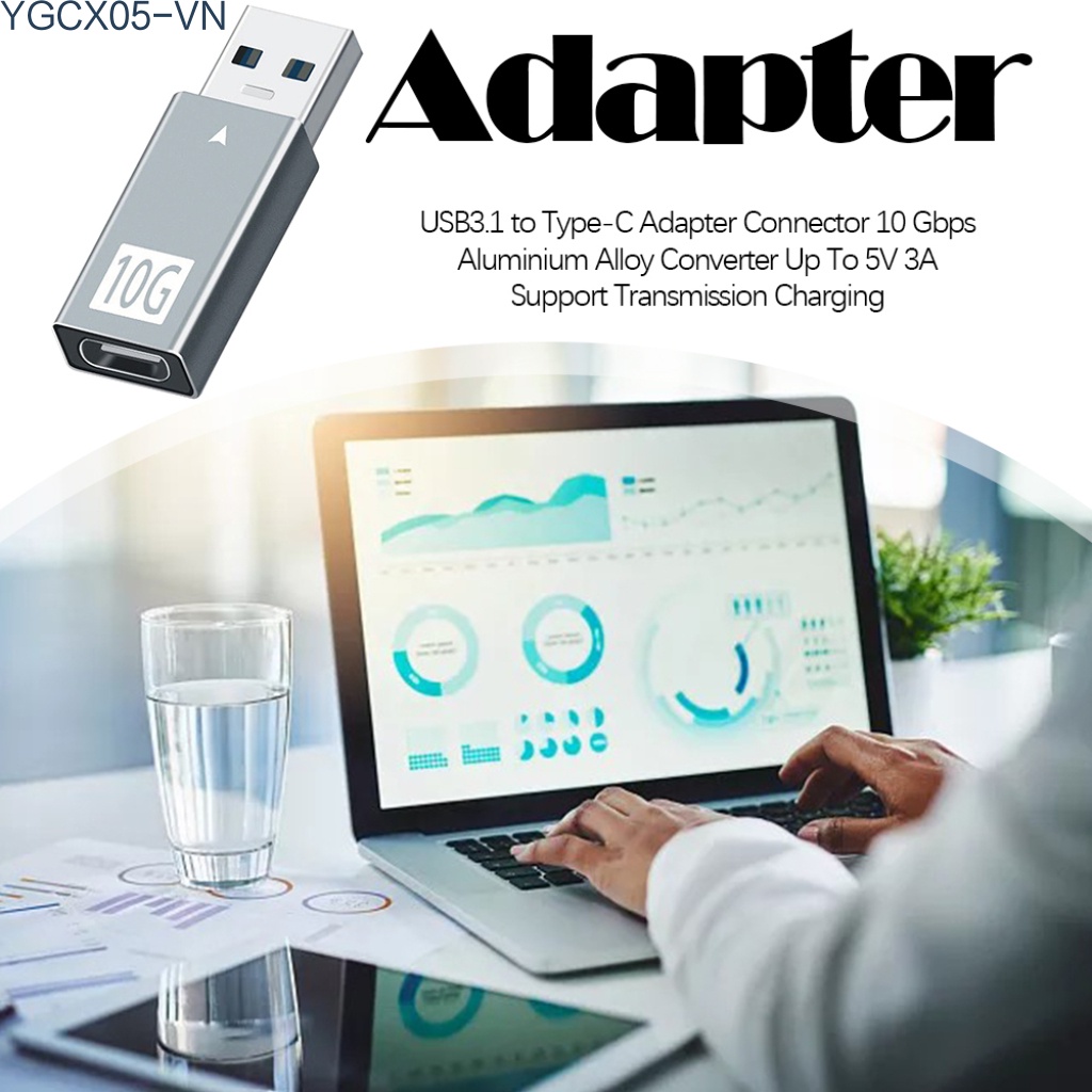 Đầu Chuyển Đổi Usb3.1 Sang Type-C 10 Gbps 5v 3a Bằng Hợp Kim Nhôm | BigBuy360 - bigbuy360.vn