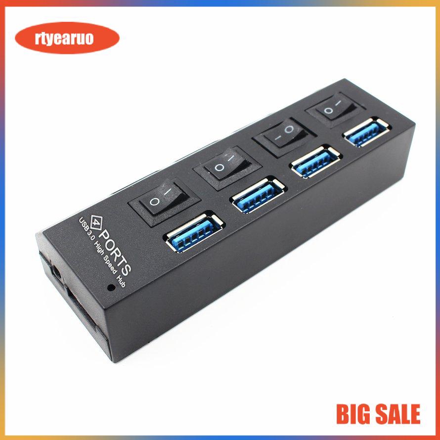 Bộ chuyển đổi 4 khe cắm USB 3.0 kèm nguồn điện di động tiện dụng