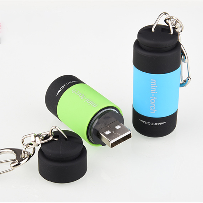Đèn Pin Mini Có Móc Khóa Chống Thấm Nước Thiết Kế Cổng Sạc Usb Tiện Dụng