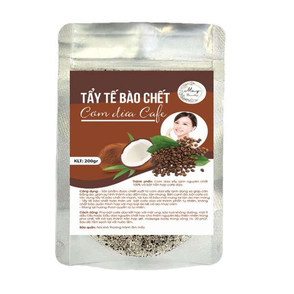 1kg Tẩy Tế Bào Chết (TBC) tắm trắng cafe cơm dừa nguyên chất organic handmade