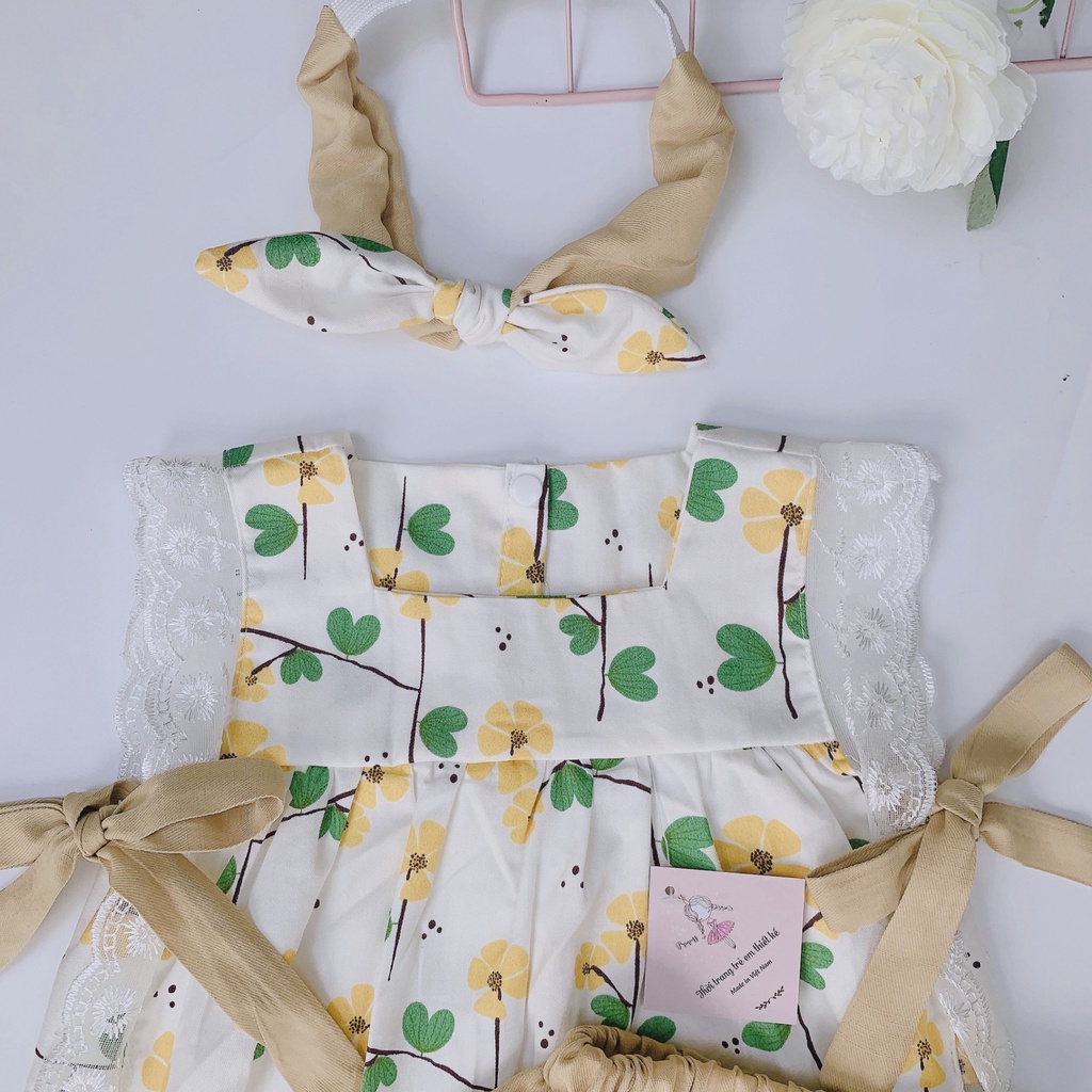 Set váy áo thiết kế cao cấp bộ sơ sinh cho bé gái V9 thời trang cho bé BABYSTORE88