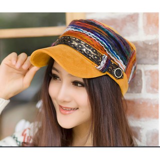 Nón lưỡi trai nhung phối len