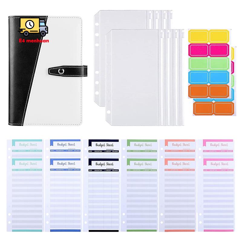 Bộ sổ tay đựng tiền tiết kiệm size A6 thiết kế kiểu vòng đóng gáy dùng để lập kế hoạch chi tiêu