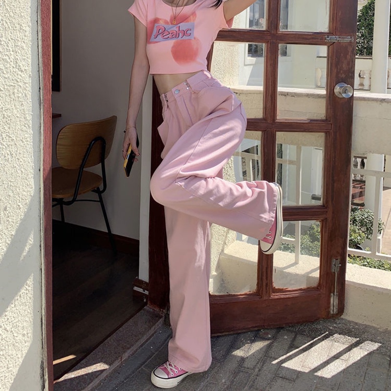 Quần jean IELGY ống rộng phong cách Hàn Quốc trẻ trung thời trang