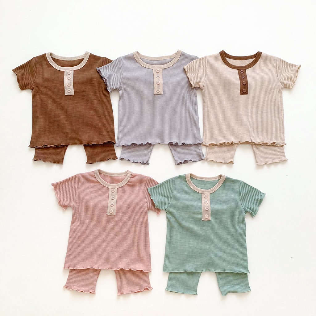 Set Đồ Ngủ Gồm Áo Thun + Quần Ngắn Chất Liệu Cotton Mềm Mại Thời Trang Mùa Hè Cho Bé