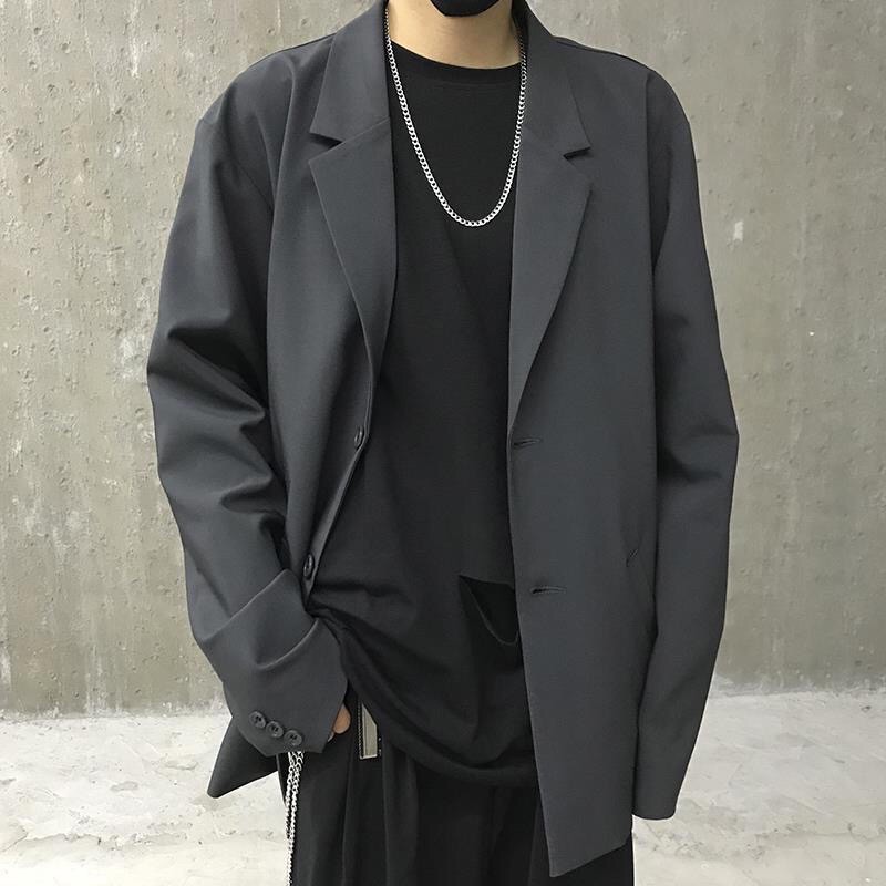 Áo blazer trơn dáng over size đứng