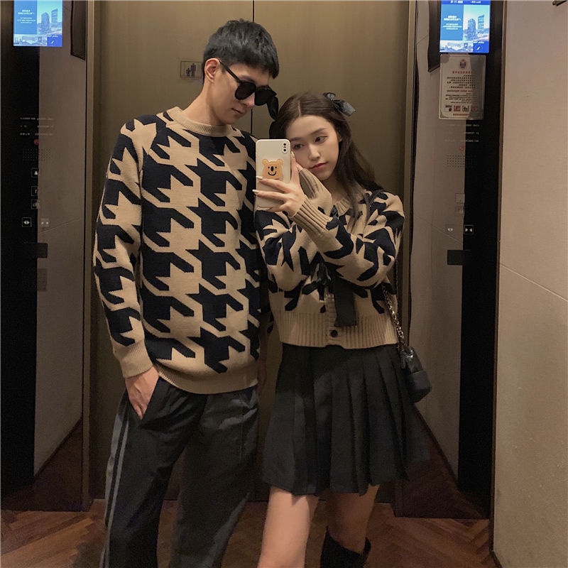 Áo Khoác Len Cardigan Cổ Tròn Dáng Rộng Siêu Hot Cho Cặp Đôi/Cặp Đôi