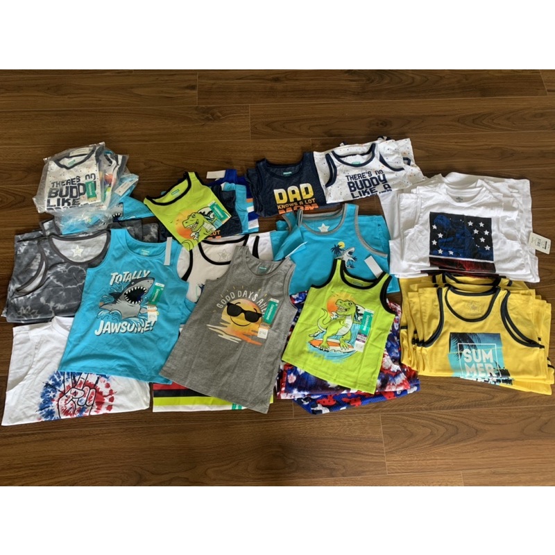 Áo ba lỗ bé trai mùa hè chất cotton hàng xuất dư xịn