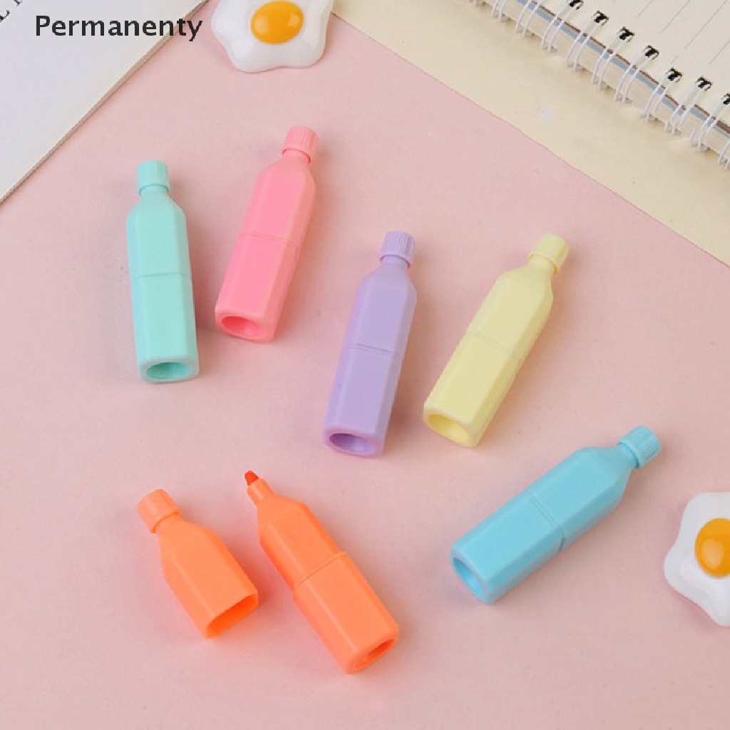 Bộ 6 Bút Lông Đánh Dấu Hình Mèo Hoạt Hình Mini Dễ Thương Dành Cho Học Sinh Trung Học / Văn Phòng