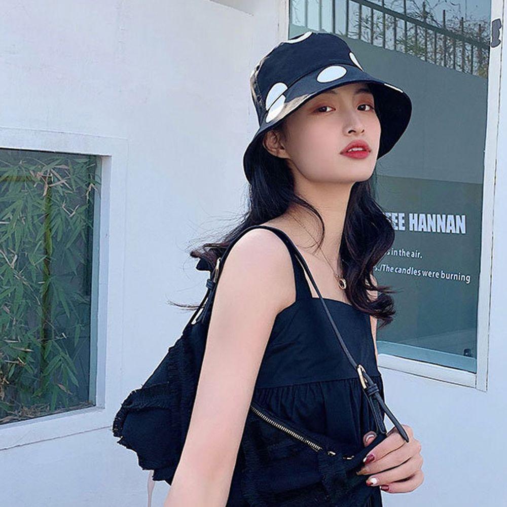 IVORY Mũ Bucket Chất Liệu Cotton Màu Trơn Thời Trang Mùa Hè Phong Cách Hàn Quốc