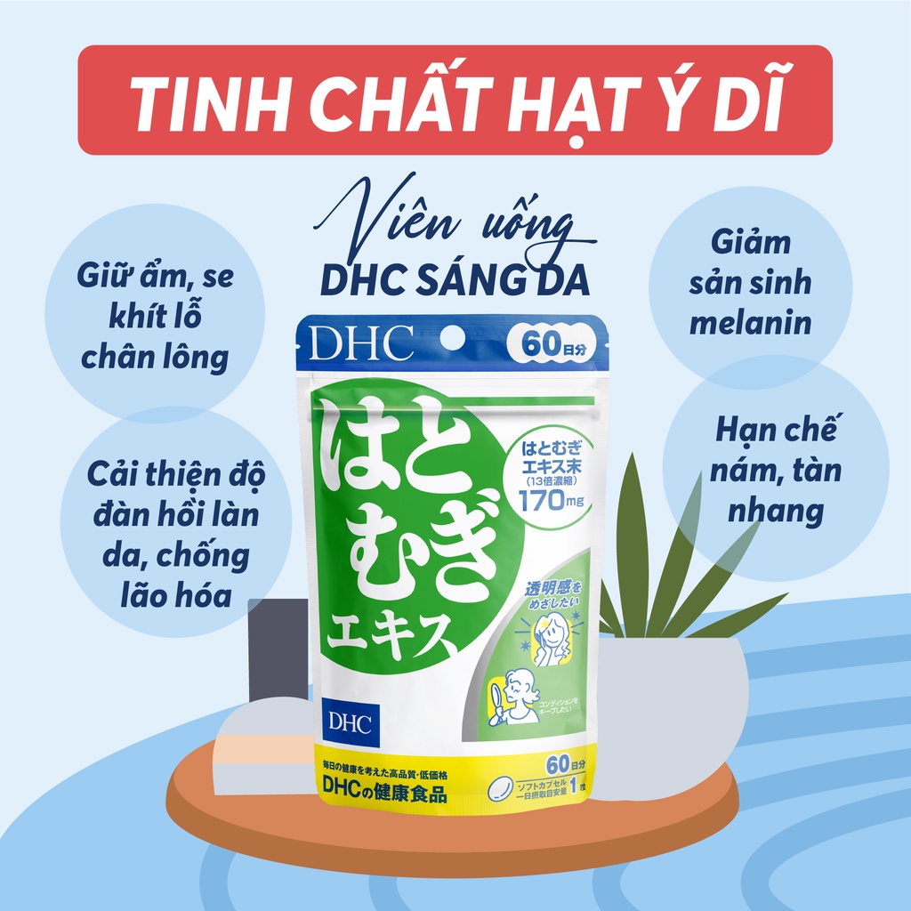 Viên uống Trắng Sáng da DHC Nhật Bản Adlay Extract 30 ngày - 30 viên
