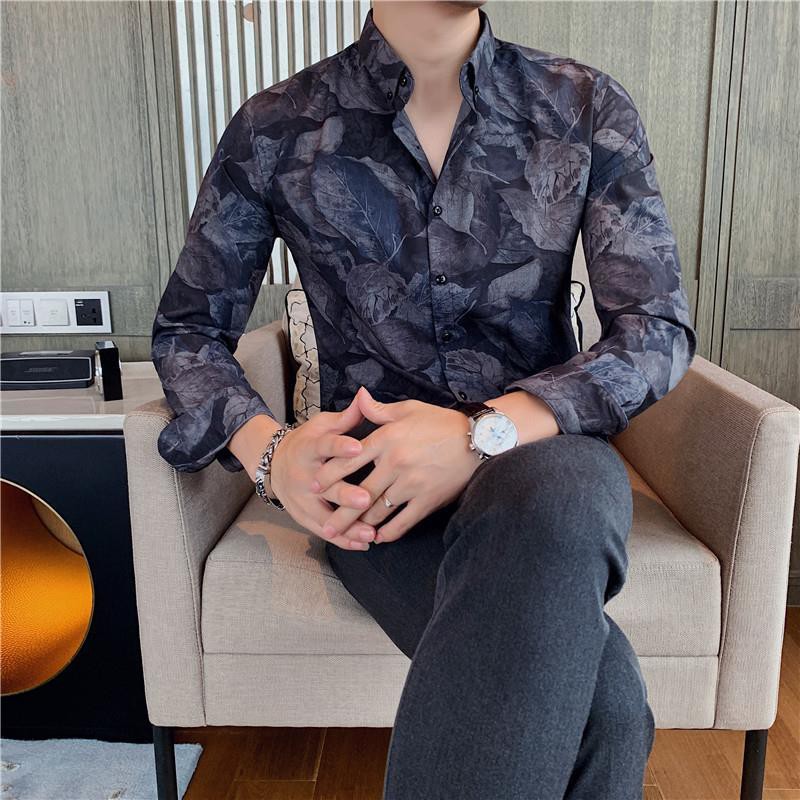 【Non-iron shirt】Men Formal Button Smart Casual Long Sleeve Slim Fit Suit Shirt Spring men's casual shirt men's long sleeve Korean slim design shirt men's trend handsome business men's non iron