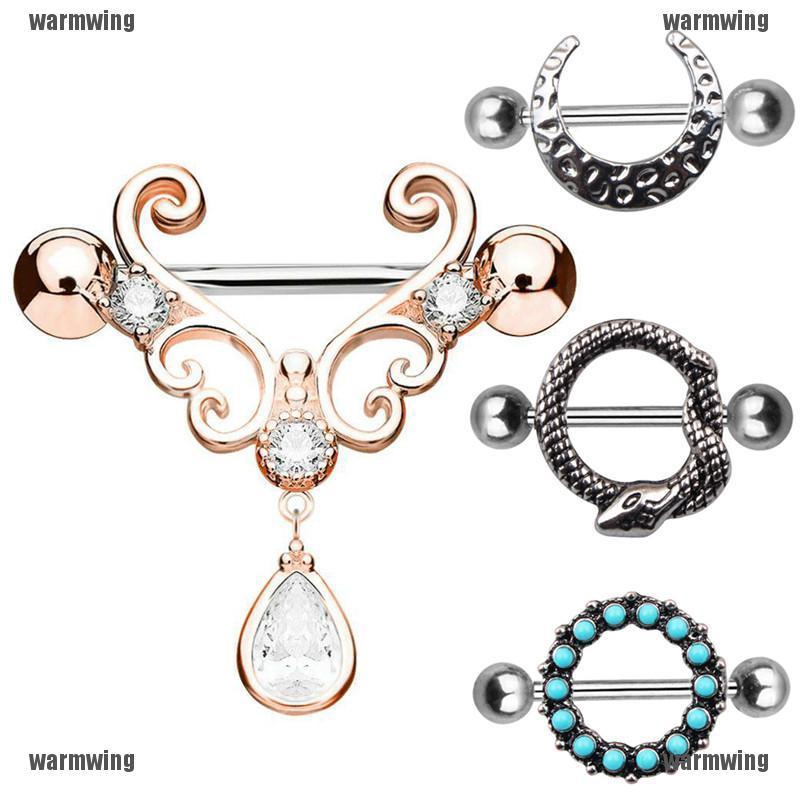 Nhẫn Hình Mặt Trăng Bằng Thép Không Gỉ Đính Đá Ngọc Lam