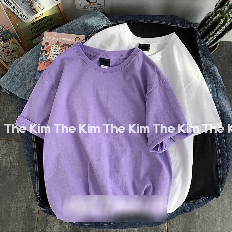 Áo thun trơn cổ tròn tay lỡ oversize chất cotton , áo phông ngắn tay unisex nam nữ basic