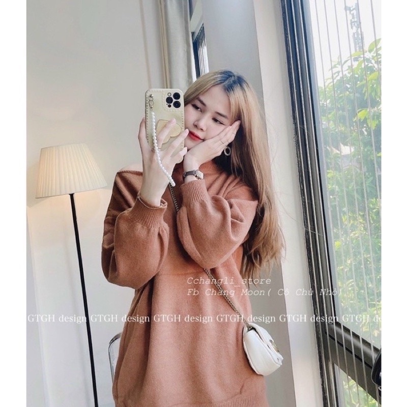 Áo Len Xẻ Vai Form Giấu Quần Siêu Xinh - Phong Cách Hàn Quốc - Hàng Cao Cấp Dalyn