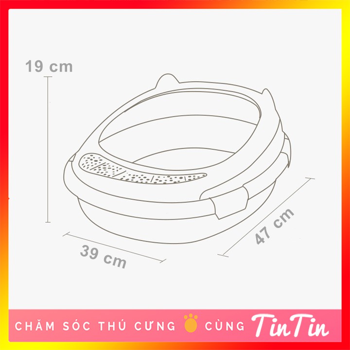 Khay Vệ Sinh Cho Mèo Size Nhỏ - Chậu Cát Mèo Hình Tai Mèo Dễ Thương #Tintin Pet Store
