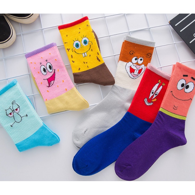 Vớ hoạt hình cổ cao Unisex đủ màu phong cách thể thao, trẻ trung, năng động.
