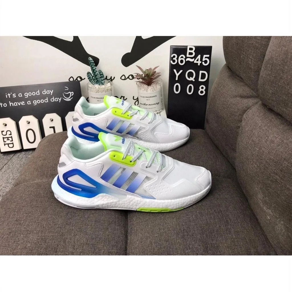 Hàng Có Sẵn Giày Thể Thao Chạy Bộ Co Giãn Cao Cổ Điển 14 Màu Addas 2020 Day Jogger Boost "Trắng/Mint/Cam"