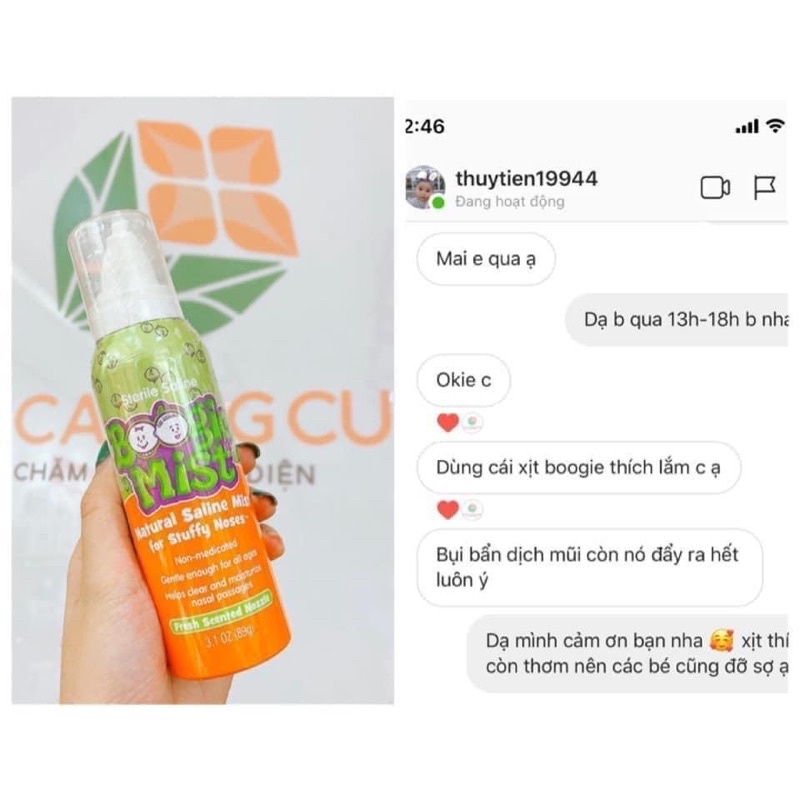 Xịt mũi hương nho Boogie Mist 89ml