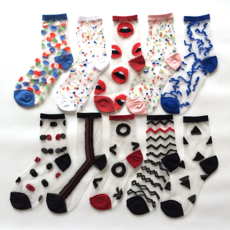 Vớ WAFNHA D425 vải mỏng xuyên thấu thời trang xinh xắn dành cho nữ