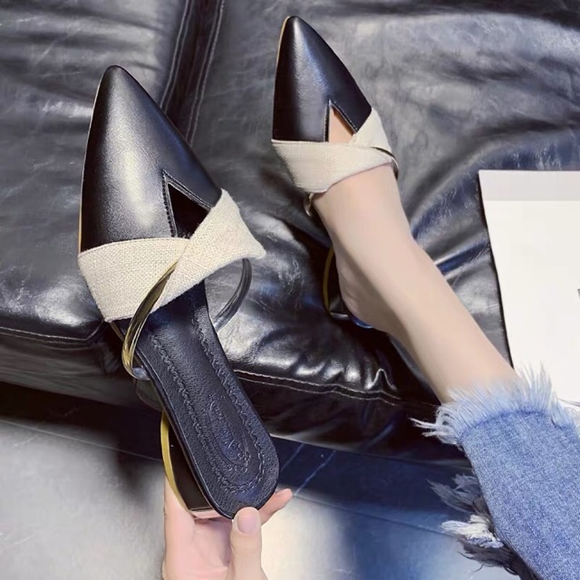 Giày sục da mềm mũi nhọn 3cm BIG SIZE 40-41-42