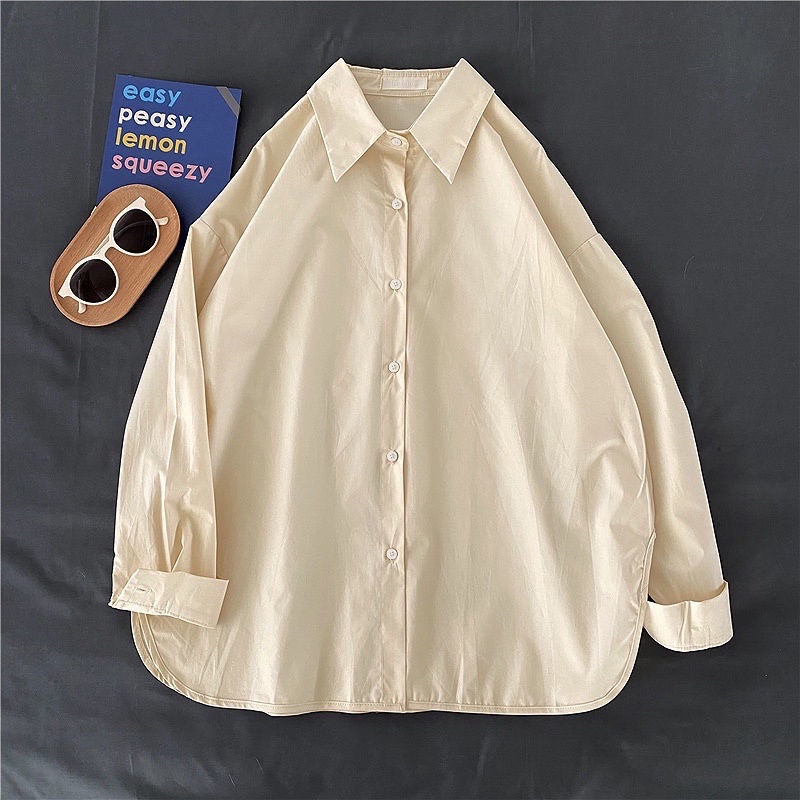 Áo sơ mi trắng basic trơn nhiều màu | BigBuy360 - bigbuy360.vn