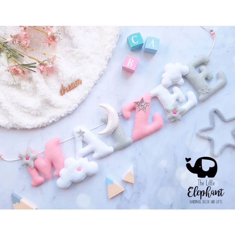 Bảng tên treo phòng ngủ handmade, bảng tên trang trí thôi nôi cực đẹp mẫu Chữ cho bé trai, bé gái