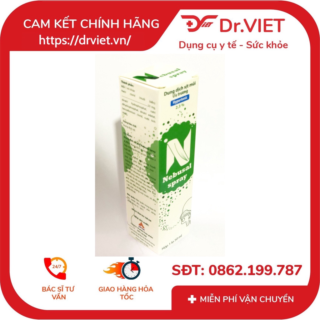 DUNG DỊCH XỊT MŨI ƯU TRƯƠNG – NEBUSAL SPRAY 2,3% - Thích hợp cho người lớn và trẻ em trên 3 tuổi
