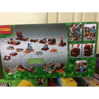 Bộ xếp hình minecraft đường ray dưới lòng đất