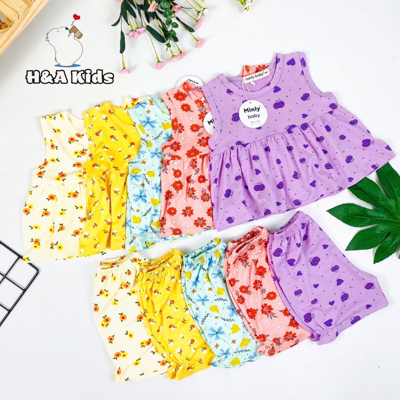 🌺Mẫu ba lỗ babydoll cho bé gái 7-28kg .Hàng Minly Baby .