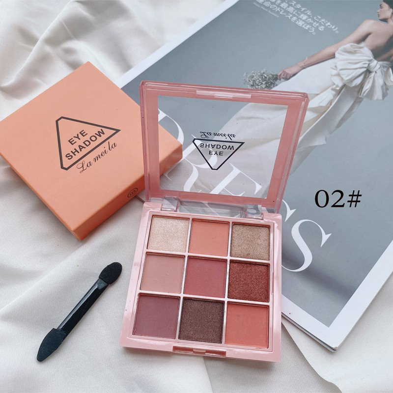 [Hàng mới về] Bảng phấn mắt 9 màu trang điểm lâu trôi Lameila