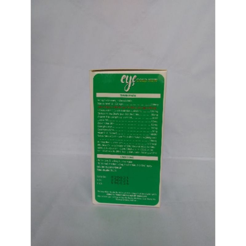 Viên sáng mắt Eye Gold dùng cho người suy giảm thị lực mắt mờ, quáng gà, mỏi mắt - Lọ 30 viên