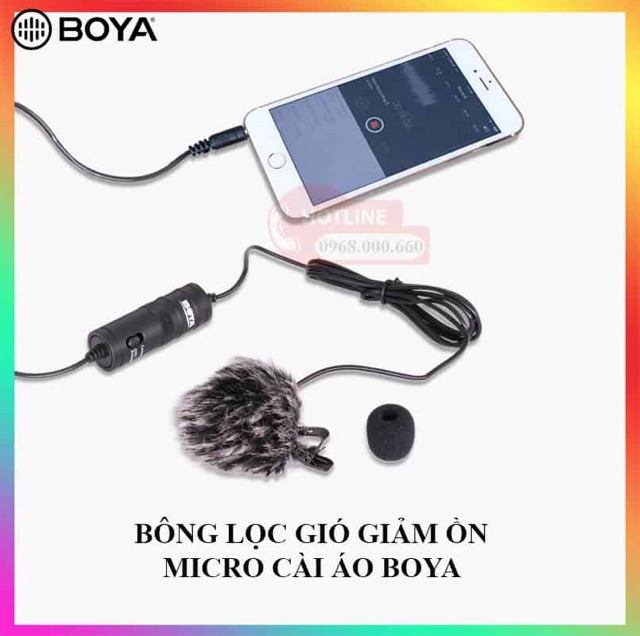 Lọc gió giảm ồn cho micro cài áo Boya By-M1 và BY-M1DM và cho mic cài áo khác