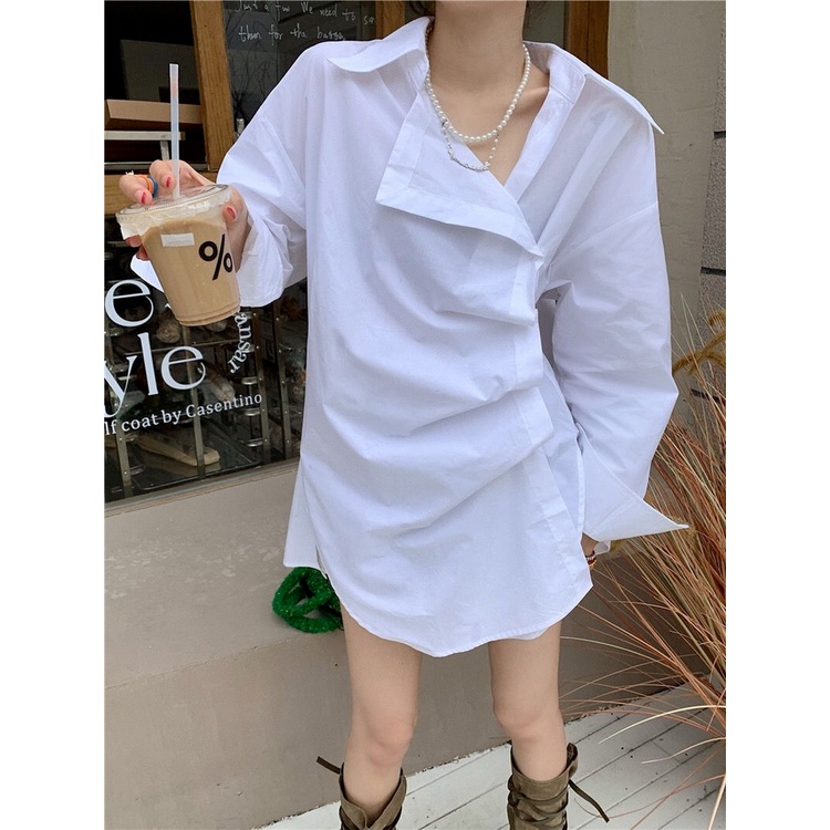 Áo Sơ Mi Tay Dài Dáng Rộng Thiết Kế Mỏng Thời Trang Mùa Thu Dành Cho Nữ