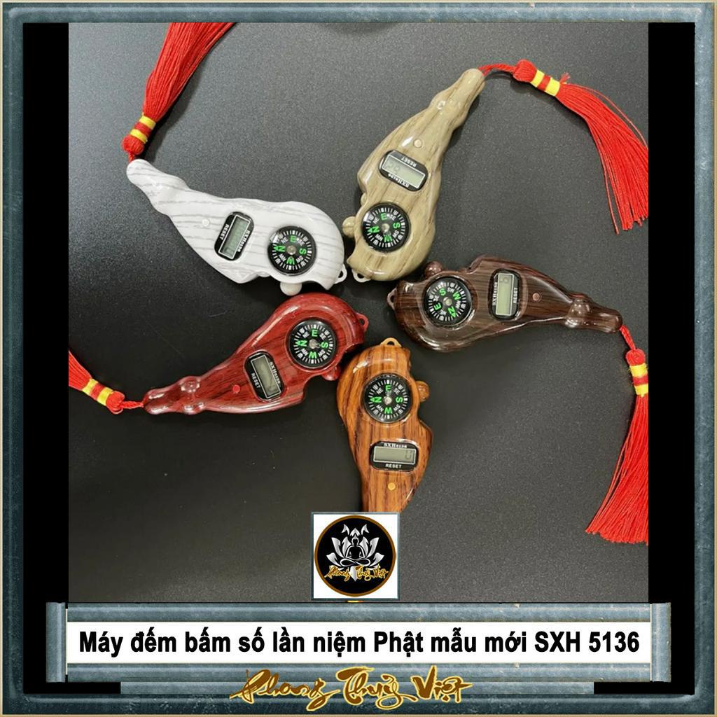 Máy đếm bấm số lần niệm Phật mẫu mới SXH 5136 cực đẹp có la bàn đèn led sáng đẹp dây cầm - Hạt cầu nguyện SXH 5136