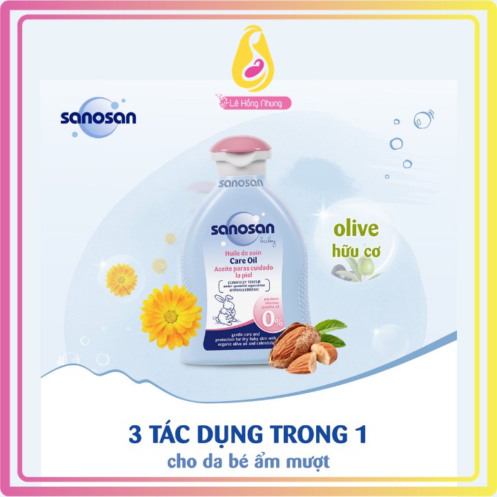 [Hữu cơ] Dầu Mát-Xa, Dưỡng Ẩm Sanosan Chiết Xuất Olive Hữu Cơ 200ml