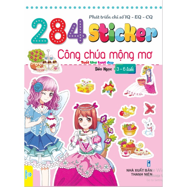 Sách - 284 Sticker Công Chúa Mộng Mơ cho bé 3-6 tuổi