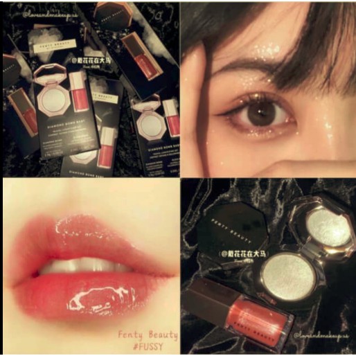 Set trang điểm Phấn Highlight và son bóng Fenty Diamond Baby Mini Lip Gloss | BigBuy360 - bigbuy360.vn