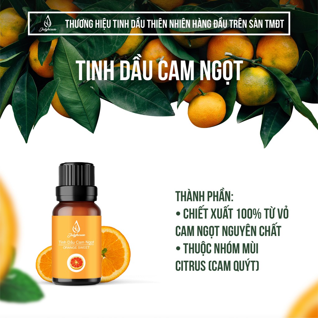 [Mã LIFEM1 giảm 50k đơn 99k] Tinh dầu cam ngọt 10ml JULYHOUSE