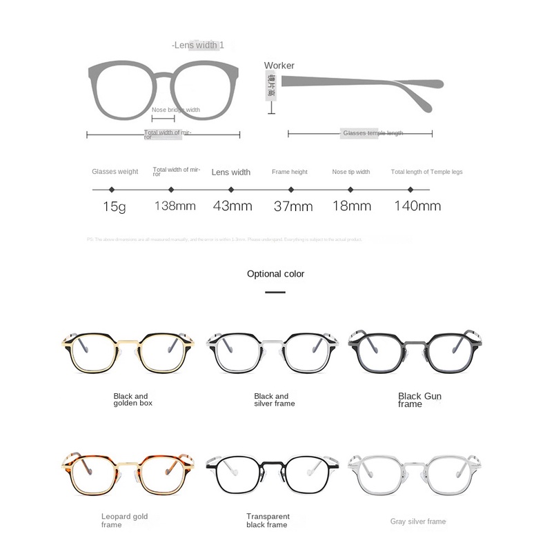 [-0°~-400°Mắt Kính Gọng Nhỏ Bằng Kim Loại Thời Trang Dành Cho Nam Và Nữ