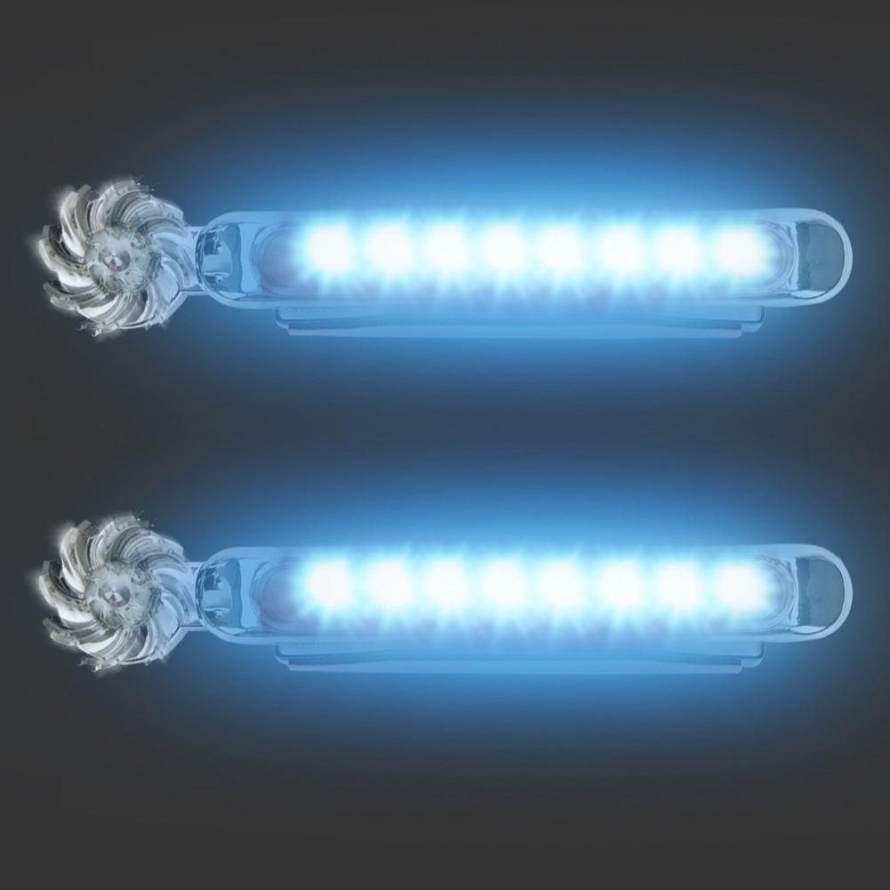 Set 2 đèn LED DRL chạy bằng năng lượng gió kèm quạt xoay dùng trang trí xe hơi