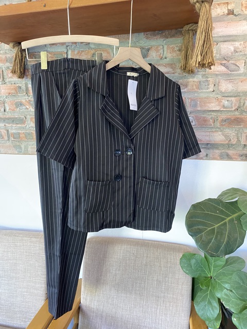 Set quần áo vest kẻ sang chảnh CEN FASHION