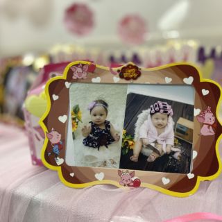 Set mega giấy trang trí sinh nhật heo hồng